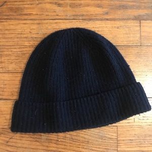 COS Navy Cashmere Beanie Winter Hat